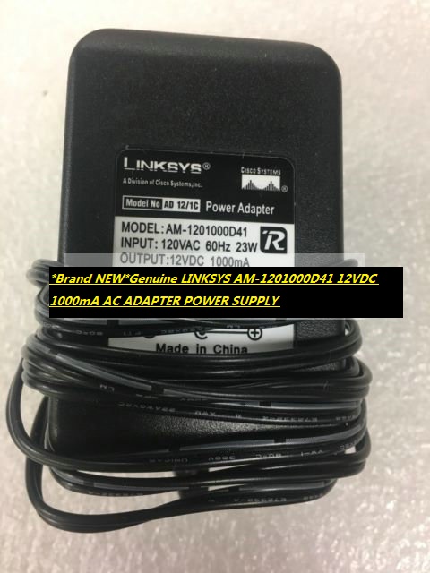 *Brand NEW*Genuine LINKSYS AM-1201000D41 12VDC 1000mA AC ADAPTER POWER SUPPLY